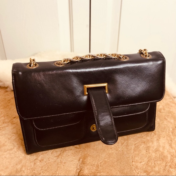 Vintage Block Navy Blue Adjustable Chain Handle Bag Size Small - Picture 6 of 15